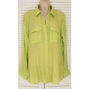 NWT SUNBURST KISS BUTTON DOWN SHIRT LIME XLARGE